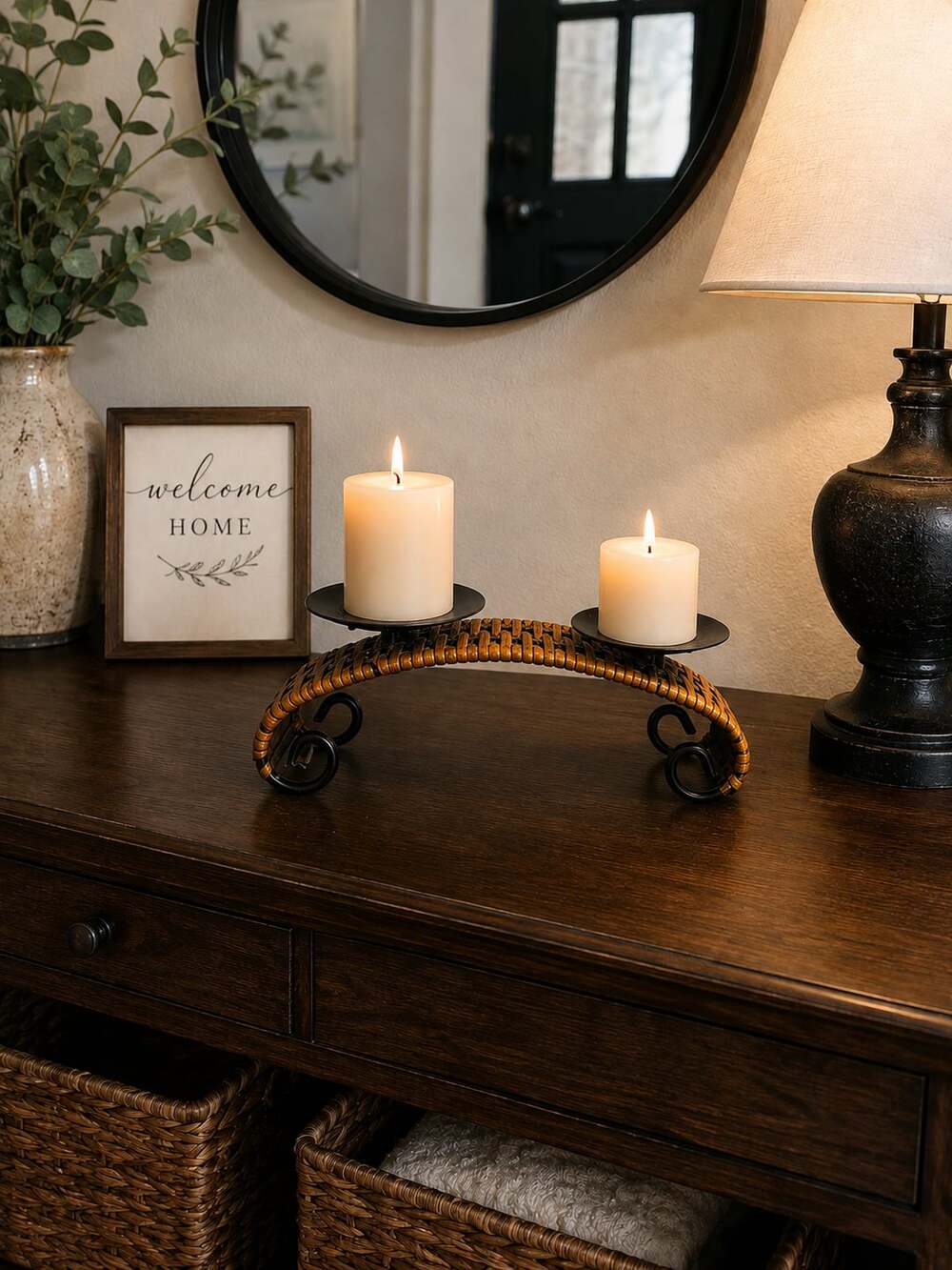 Hosley's Black 11 Inch Long Decorative Tabletop Bicycle Candle Holder (candles n